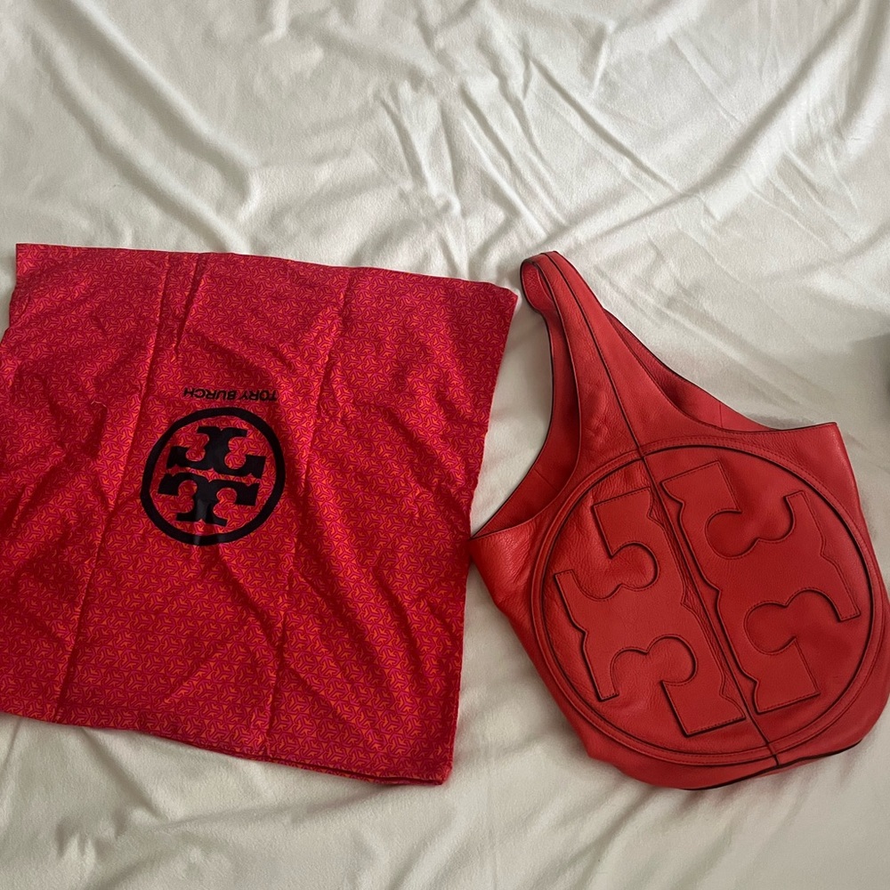 Tory Burch Orange leather tote with dust bag